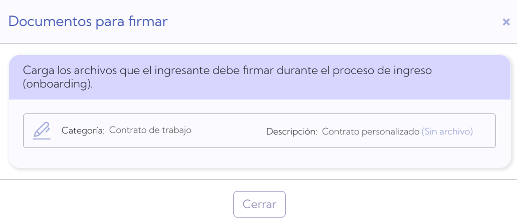 Carga de documentación de onboarding