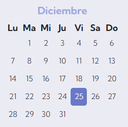 Configuración de un día no laborable