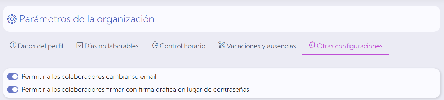 Otras configuraciones