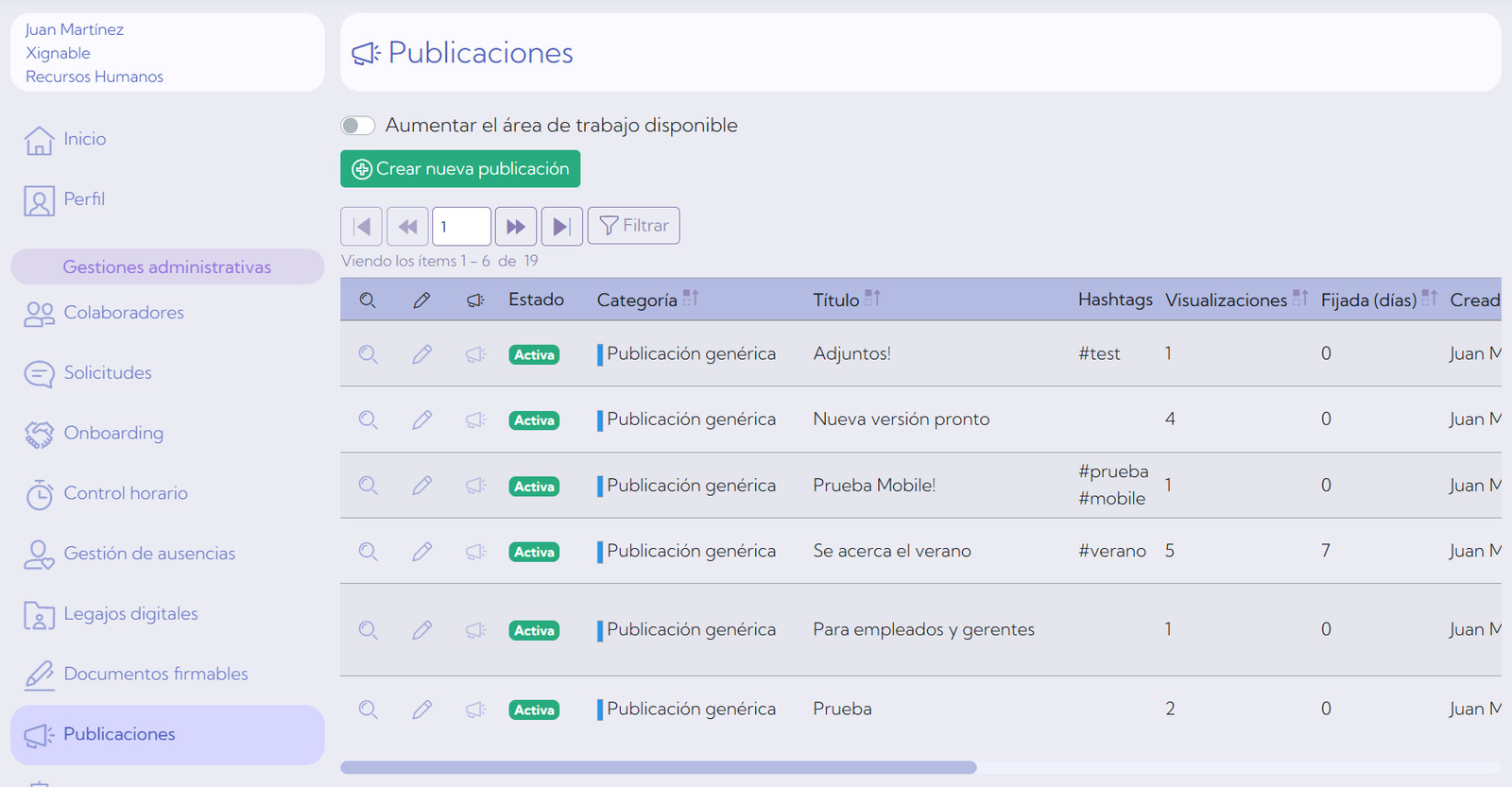 Consulta de publicaciones